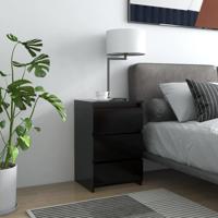 VidaXL Nachtkastje 40x35x62,5 cm bewerkt hout zwart - thumbnail