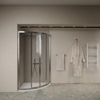 Douchecabine BWS Ola 90x90x190 cm Kwartrond Schuif Chroom - thumbnail