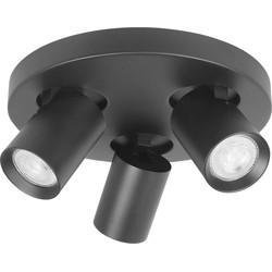 Highlight Spot Oliver 3 lichts rond zwart Highlight Spot Oliver 3 lichts rond zwart
