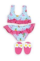 Heless Poppen bikini met slippers flamingo, 35-45 cm - thumbnail