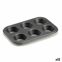 Oven Mould Kinvara Donker grijs 18,7 x 3,5 x 26,5 cm (6 Onderdelen) (12 Stuks) - thumbnail