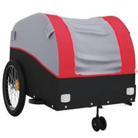 VidaXL Fietstrailer 45 kg ijzer zwart en rood - thumbnail