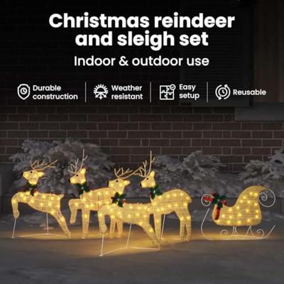 VidaXL Led rendieren 5 pcs goud stof