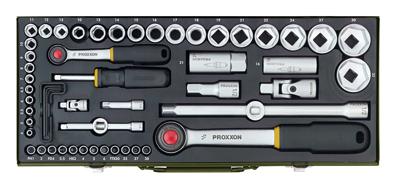 Proxxon Industrial 23040 Dopsleutelset Metrisch 1/4 (6.3 mm), 1/2 (12.5 mm) 56-delig Proxxon Industrial 23040 Dopsleutelset Metrisch 1/4 (6.3 mm), 1/2 (12.5 mm) 56-delig