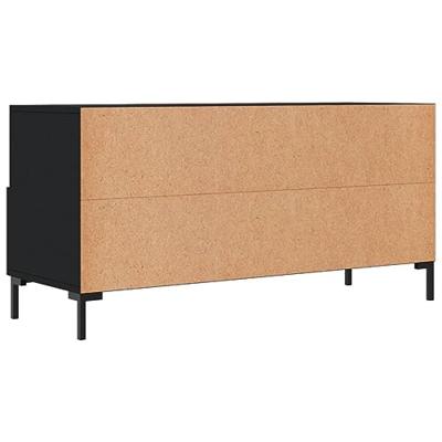 Tv-meubel 102x36x50 cm bewerkt hout zwart Tv-meubel 102x36x50 cm bewerkt hout zwart
