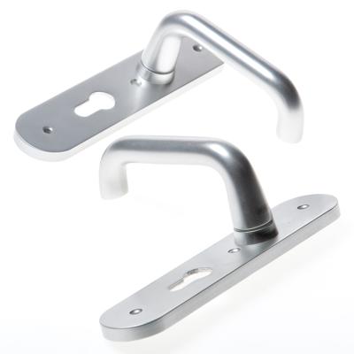 Nemef 3253 P Beslag kortschild afgerond | D kruk-kruk | beslagset | geveerd | krukstift 8mm | F1 aluminium | PC55-PC55 - 9325316550