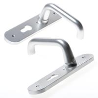 Nemef 3253 P Beslag kortschild afgerond | D kruk-kruk | beslagset | geveerd | krukstift 8mm | F1 aluminium | PC55-PC55 - 9325316550 - thumbnail