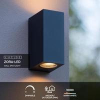 Lucide ZORA-LED Wandspot 2xGU10 - Zwart - thumbnail