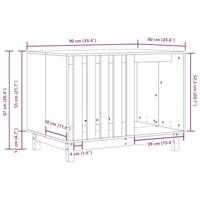 VidaXL Hondenhuis wasbruin 90 x 60 x 67 cm massief grenenhout - thumbnail