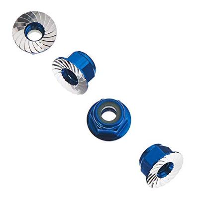 M4 Serrated Nylon Lock Nut (Blue) (4pcs) (AXA1046)