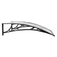 VidaXL Deurluifel 100x75 cm polycarbonaat zwart en transparant - thumbnail