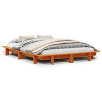 Bedframe zonder matras massief grenenhout wasbruin 120x190 cm - thumbnail