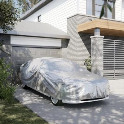 VidaXL Autohoes voor sedan met gespriemen xl peva zilverkleurig
