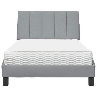 Bed met matras stof lichtgrijs 100x200 cm