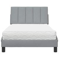 Bed met matras stof lichtgrijs 100x200 cm - thumbnail