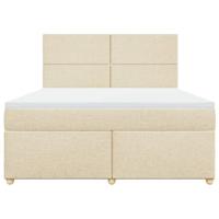 Boxspring met matras stof crèmekleurig 180x200 cm - thumbnail