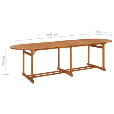 11-delige Tuinset 280x90x75 cm massief acaciahout