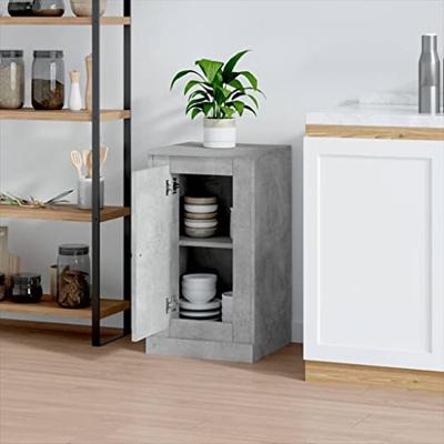Dressoir 37,5x35,5x67,5 cm bewerkt hout betongrijs - thumbnail
