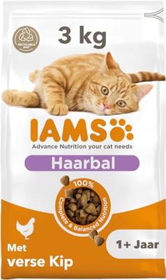 Iams Adult Hairball kattenvoer met verse kip 2 x 3 kg - thumbnail