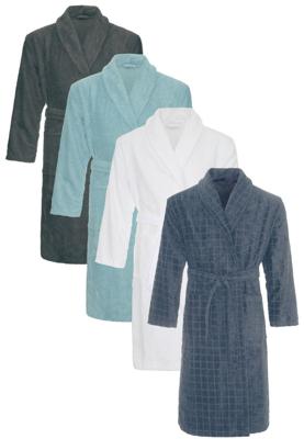 Hotel badjas microvezel - wellness badjassen - div. kleuren-s/m-Grijs reliëf ruit
