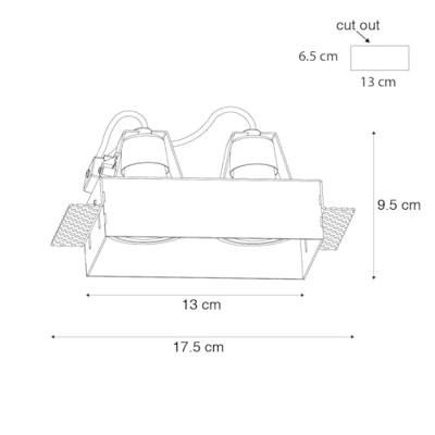 QAZQA Set van 6 inbouwspots wit GU10 50mm 2-lichts trimless - Oneon