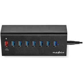 Nedis USB-Hub 8-Poorts USB 3.0 met Externe Voeding QC3.0 Oplaadpoort Nedis USB-Hub 8-Poorts USB 3.0 met Externe Voeding QC3.0 Oplaadpoort