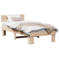 Bedframe met hoofdeinde Bruin 90 x 190 cm Massief grenenhout - thumbnail