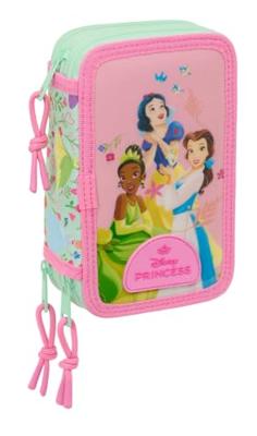 Schooletui met Accessoires Disney Princess Bloom Roze Aquamarijn 12,5 x 19,5 x 5,5 cm 37 Onderdelen