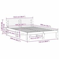 Bedframe Wasbruin 150 x 200 cm Massief grenenhout - thumbnail