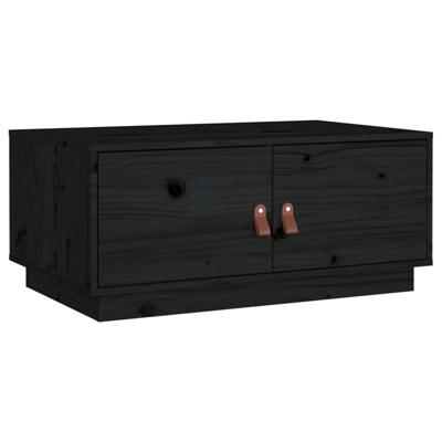 Salontafel 80x50x35 cm massief grenenhout zwart