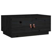 Salontafel 80x50x35 cm massief grenenhout zwart - thumbnail