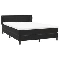 Boxspring met matras fluweel zwart 160x210 cm - thumbnail