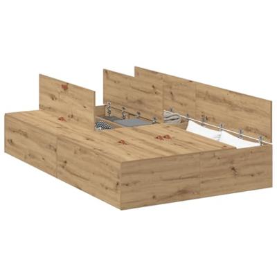 Bedframe met opslag artisanaal eikenkleurig 200 x 120 x 31.5 cm