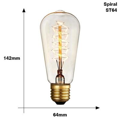 E27 40W Retro Edison gloeilamp gloeidraad Vintage ampul gloeilamp AC 220V(ST64 Spirai) E27 40W Retro Edison gloeilamp gloeidraad Vintage ampul gloeilamp AC 220V(ST64 Spirai)