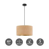 Scandinavische stijl Hanglamp - Corduroy Lampenkap - Cilinder - Karamel - ø40 x 126 cm - E27 Fitting - Geschikt voor Woonkamers en slaapkamers - Inclusief 1 meter kabel - thumbnail