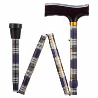 Dynalife opvouwbare aluminium wandelstok geruit 84-94 cm - thumbnail