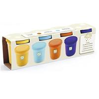 4 potjes natuurlijke boetseerklei van DJECO meerdere kleuren - thumbnail