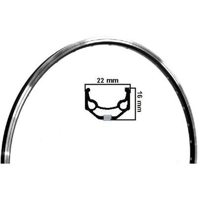 Ryde velg urban race alu zwart/alu 16mm hoog >22< 36 gaats