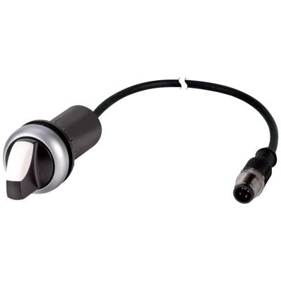 Eaton 186103 keuzeknop, Classic, met voorbouw, raster, 2 posities, 1 S, kabel (zwart) met M12a stopcontact, 4-polig, 0,2 m