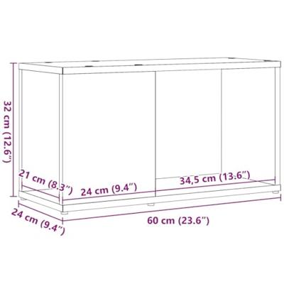 Tv-meubel 60x24x32 cm spaanplaat zwart eikenkleurig