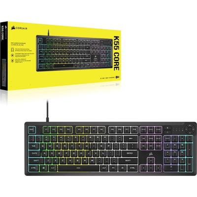 Toetsenbord Corsair K55 CORE CH-9226C65-PT Zwart Azerty Frans Toetsenbord Corsair K55 CORE CH-9226C65-PT Zwart Azerty Frans