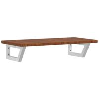 Badkamer wandschap staal en massief eikenhout - thumbnail