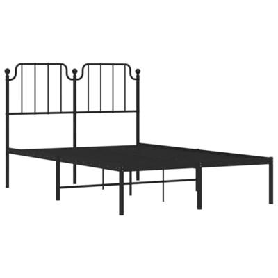 Bedframe met hoofdbord metaal zwart 120x200 cm Bedframe met hoofdbord metaal zwart 120x200 cm