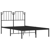 Bedframe met hoofdbord metaal zwart 120x200 cm - thumbnail