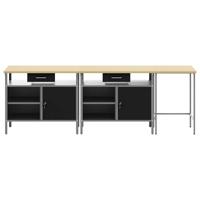Werkbankset met lade 3 pcs Zwart en Grijs Gepoedercoat staal - thumbnail