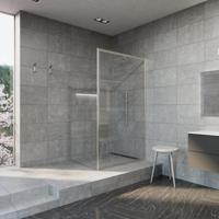 Inloopdouche Aquasplash Frame 120x200 cm 8 mm NANO Glas met Raster Geborsteld RVS Aquasplash - thumbnail