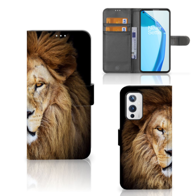 OnePlus 9 | Telefoonhoesje | Met pasjeshouder | Leeuw