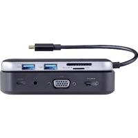 Renkforce RF-HUB-810 USB-C dockingstation Geschikt voor merk (dockingstation): Universeel Draadloze beeldoverdracht, Geïntegreerde kaartlezer - thumbnail