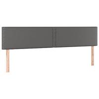 Boxspring met matras kunstleer grijs 200x200 cm - thumbnail