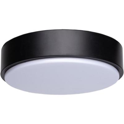 LED Plafondlamp Rond 12W - Warm Wit 3000K - Mat Zwart Aluminium